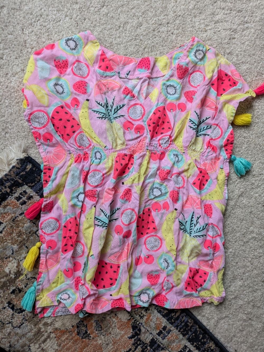 Cat & Jack Fruit-Print Short Sleeve Cover Up